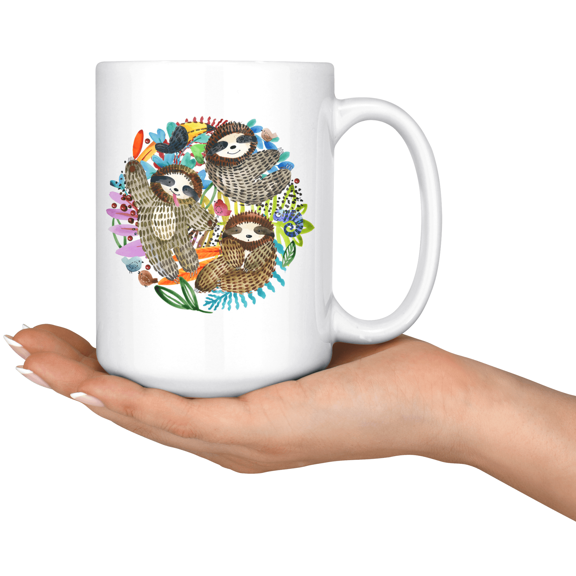 Fun Watercolor Sloth Mugs Drinkware 