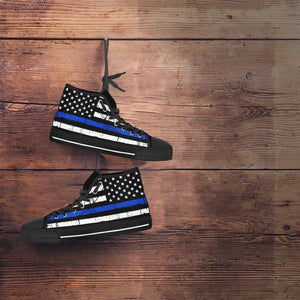 Premium Canvas Highttop with Thin Blue Line Flag 