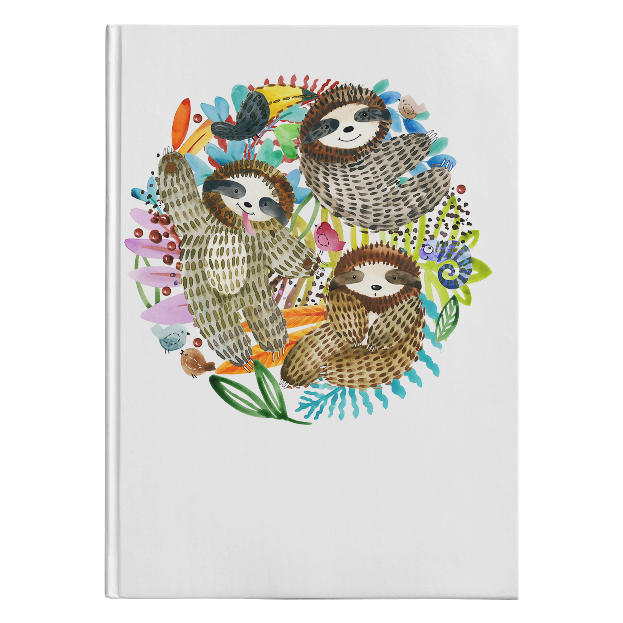 Watercolor Sloth Trio | Hardcover Journal