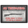No Trespassing, Speak 12 Gauge Door Mat Doormat Black 
