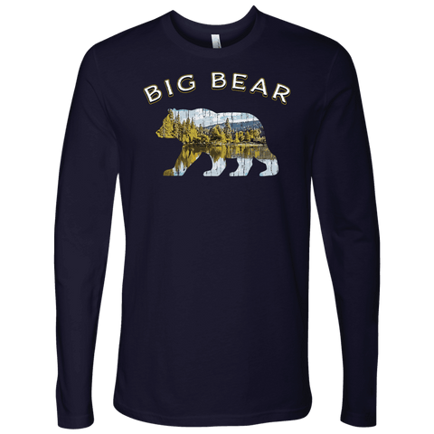 Image of Big Bear V.1 Men's Shirts T-shirt Next Level Mens Long Sleeve Midnight Navy S
