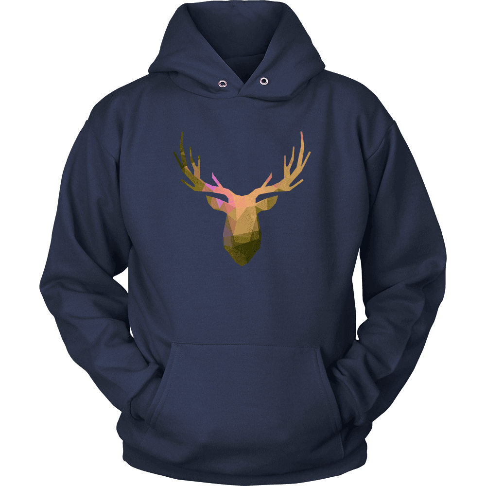 Deer Polygonal 2 T-shirt Unisex Hoodie Navy S