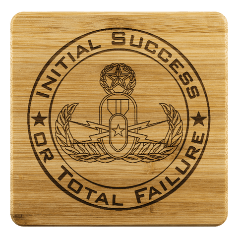 Image of Great EOD Tech Coasters | Initial Success Or Total Failure Coasters Bamboo Coaster - 4pc 