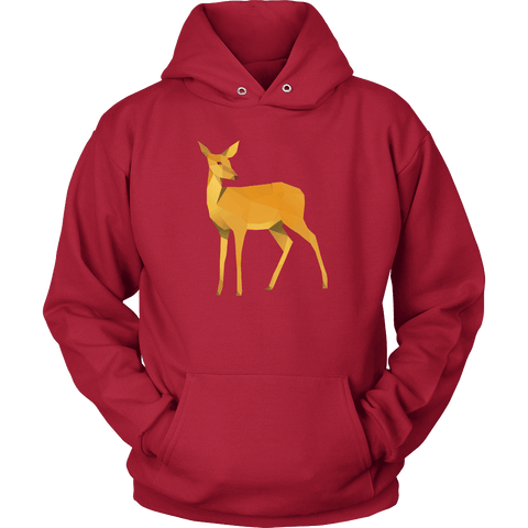 Image of Polygonal Doe T-shirt Unisex Hoodie Red S