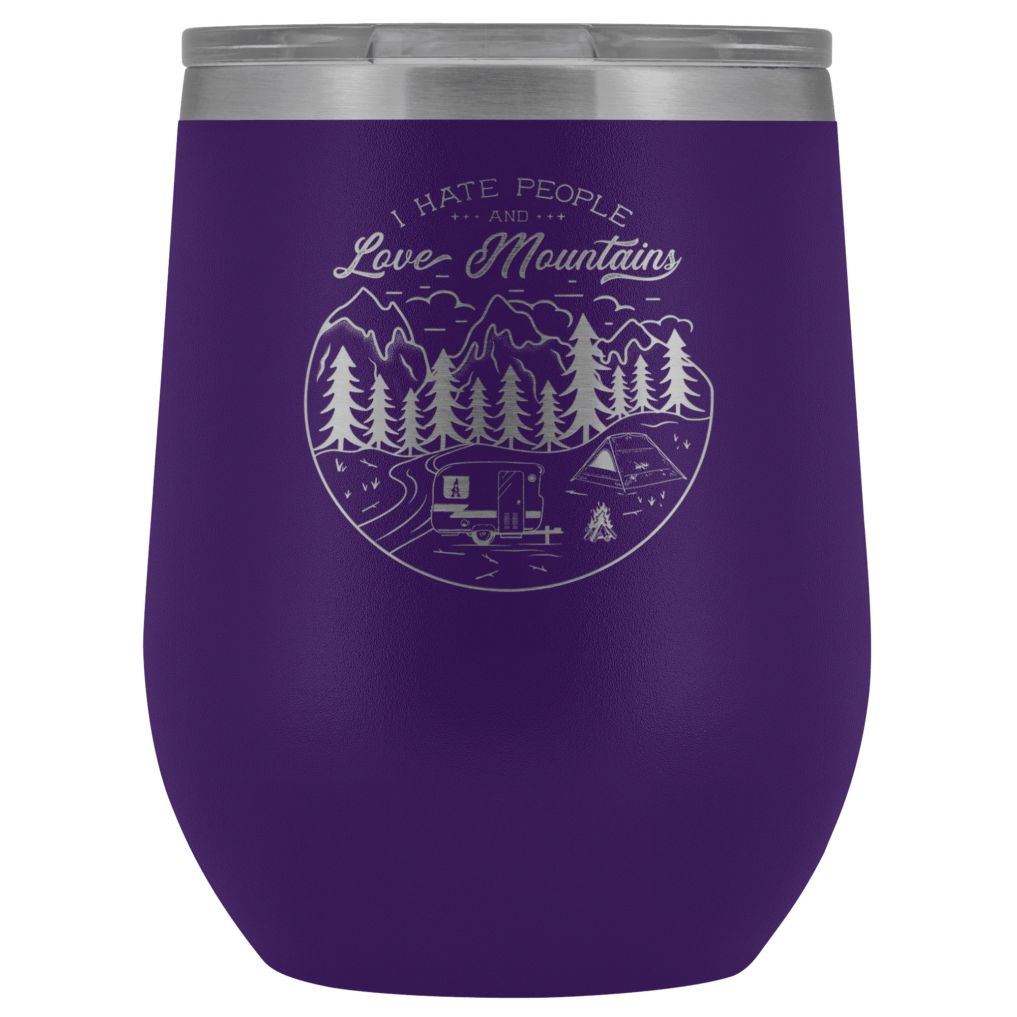 Love The Mountains | Wine Tumbler Wine Tumbler Purple 