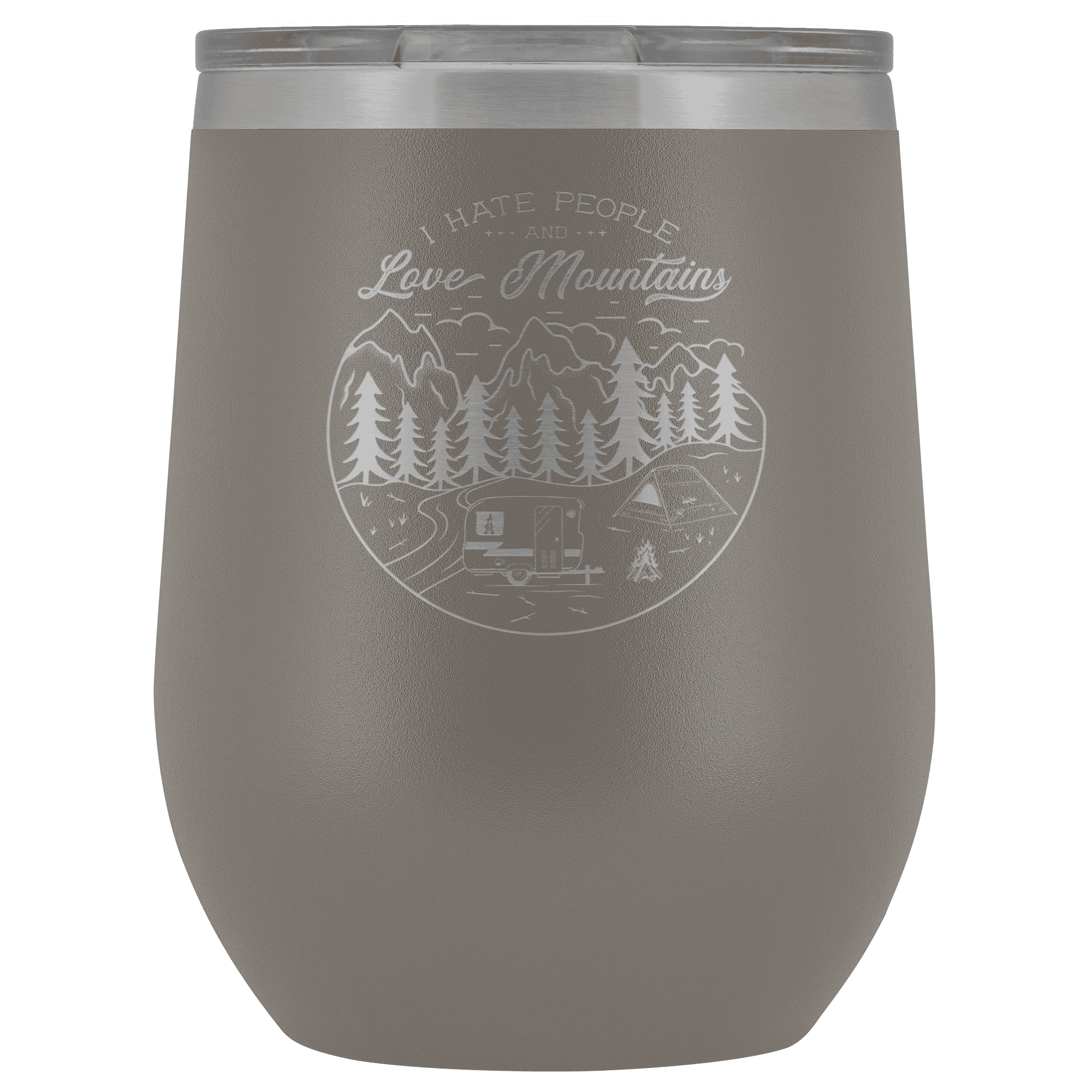 Love The Mountains | Wine Tumbler Wine Tumbler Pewter 