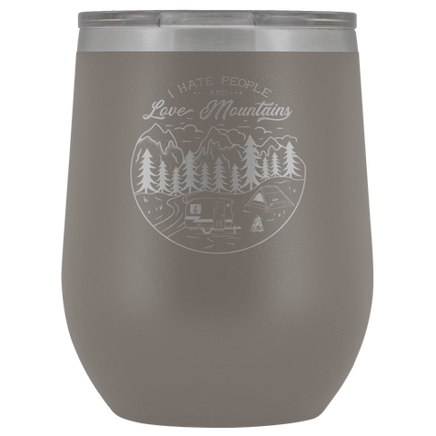 Image of Love The Mountains | Wine Tumbler Wine Tumbler Pewter 