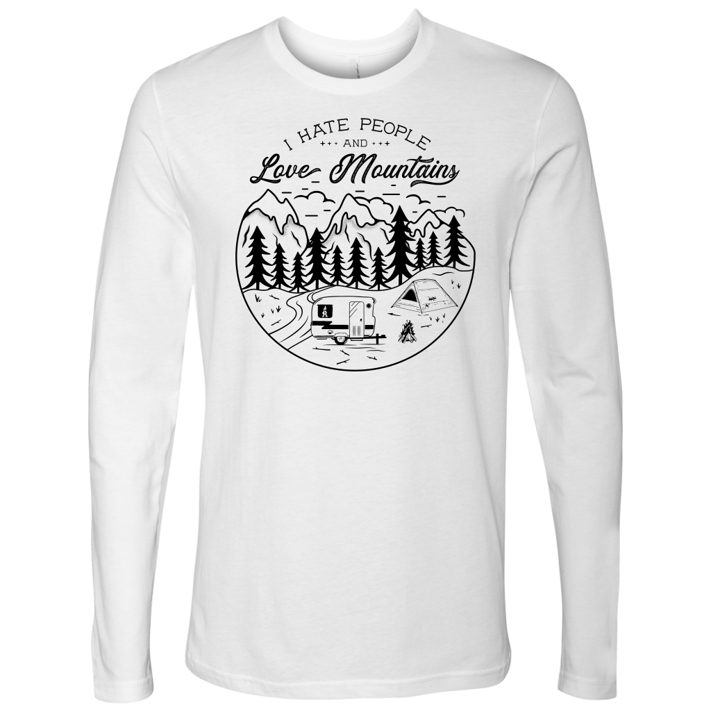 Love The Mountains Mens T-shirt Next Level Mens Long Sleeve White S