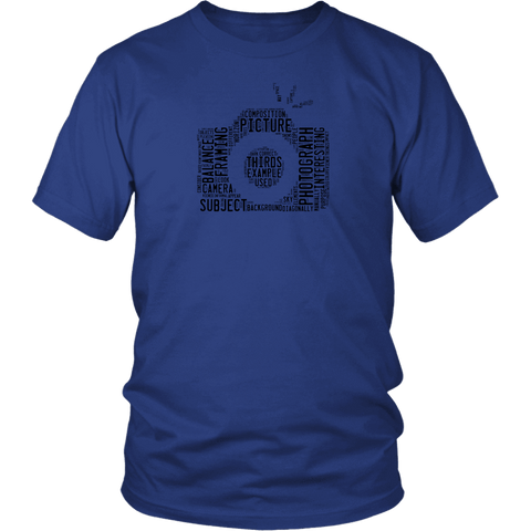 Image of Awesome Word Camera Shirt T-shirt District Unisex Shirt Royal Blue S