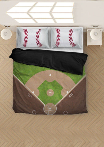 Image of Awesome Baseball Bedding, Black 