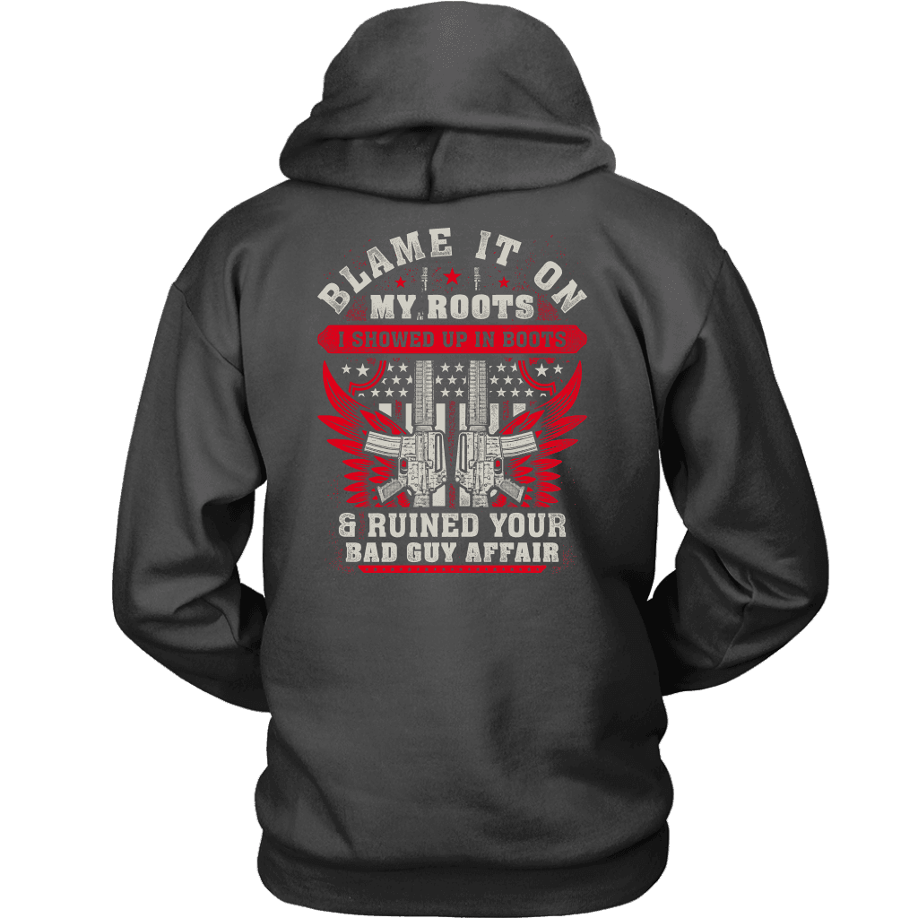 Blame It On My Roots T-shirt Unisex Hoodie Charcoal S
