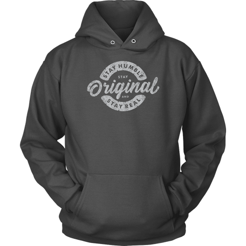 Image of Stay Real, Stay Original | Long Sleeves and Hoodies T-shirt Unisex Hoodie Charcoal S