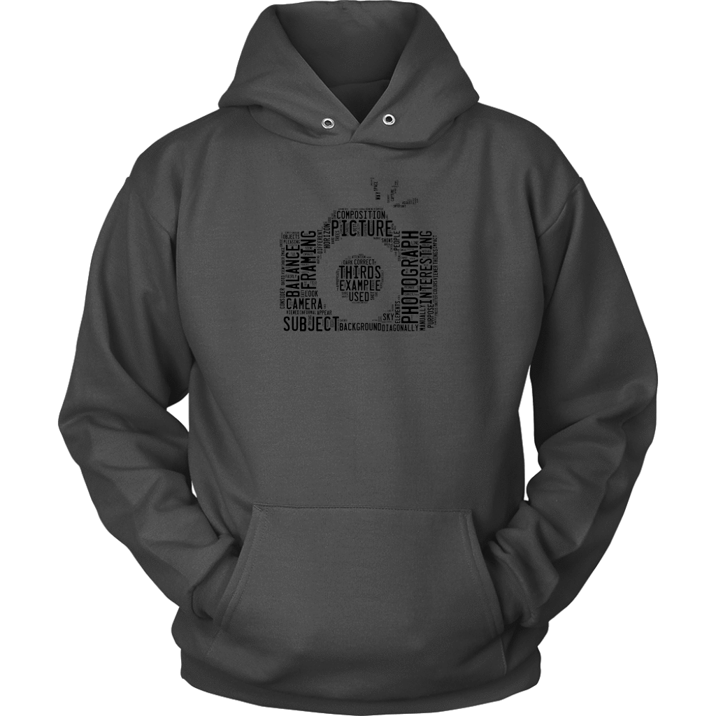 Awesome Word Camera Shirt T-shirt Unisex Hoodie Charcoal S