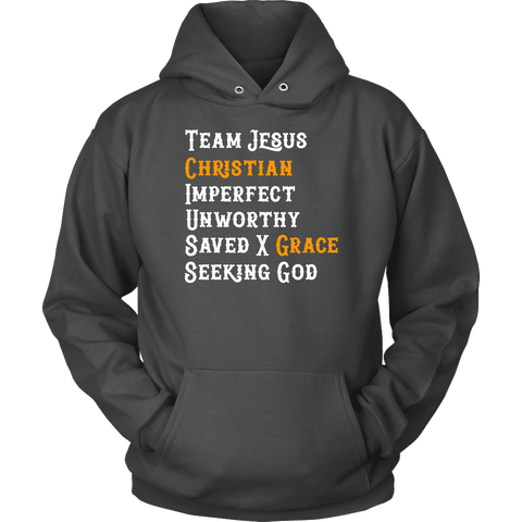 Image of Team Jesus T-shirt Unisex Hoodie Charcoal S