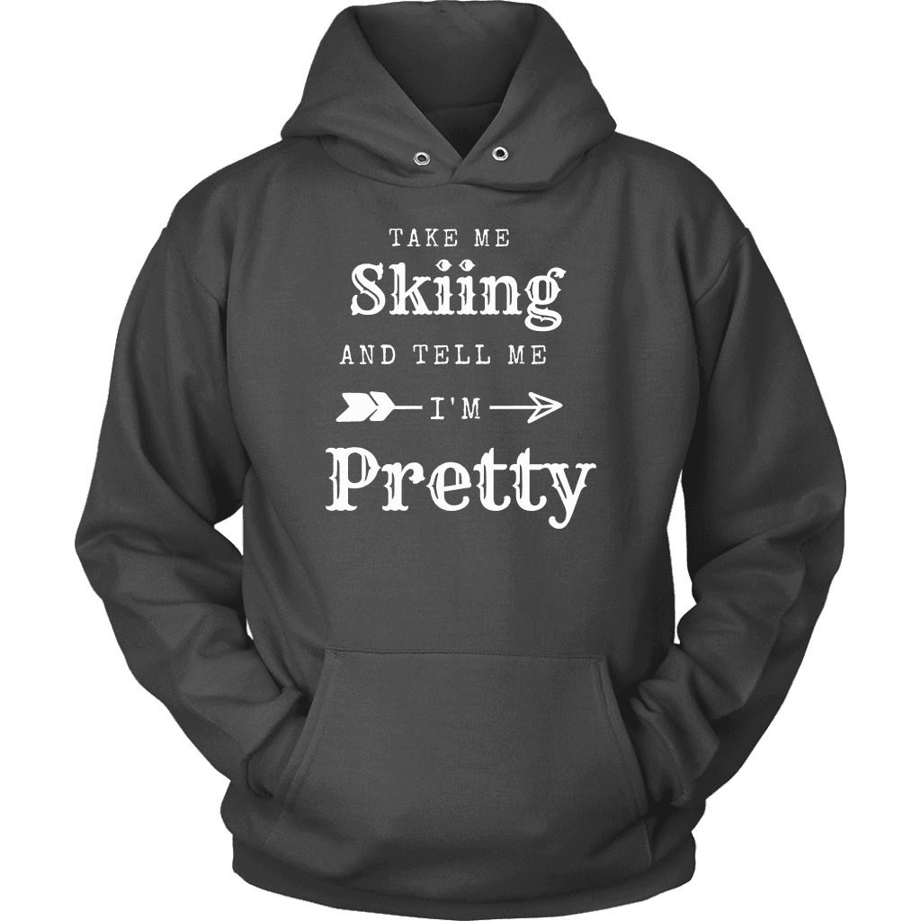 Take Me Skiing T-shirt Unisex Hoodie Charcoal S