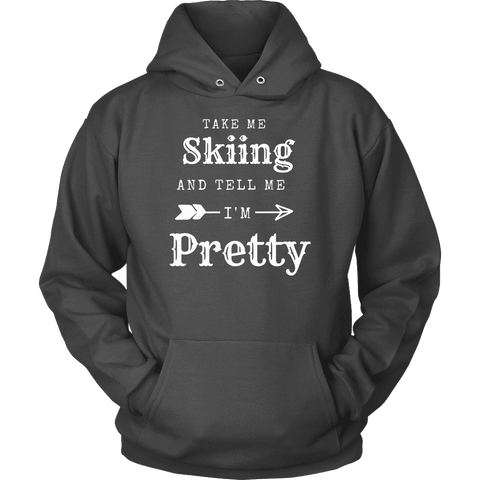Image of Take Me Skiing T-shirt Unisex Hoodie Charcoal S