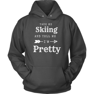Take Me Skiing T-shirt Unisex Hoodie Charcoal S