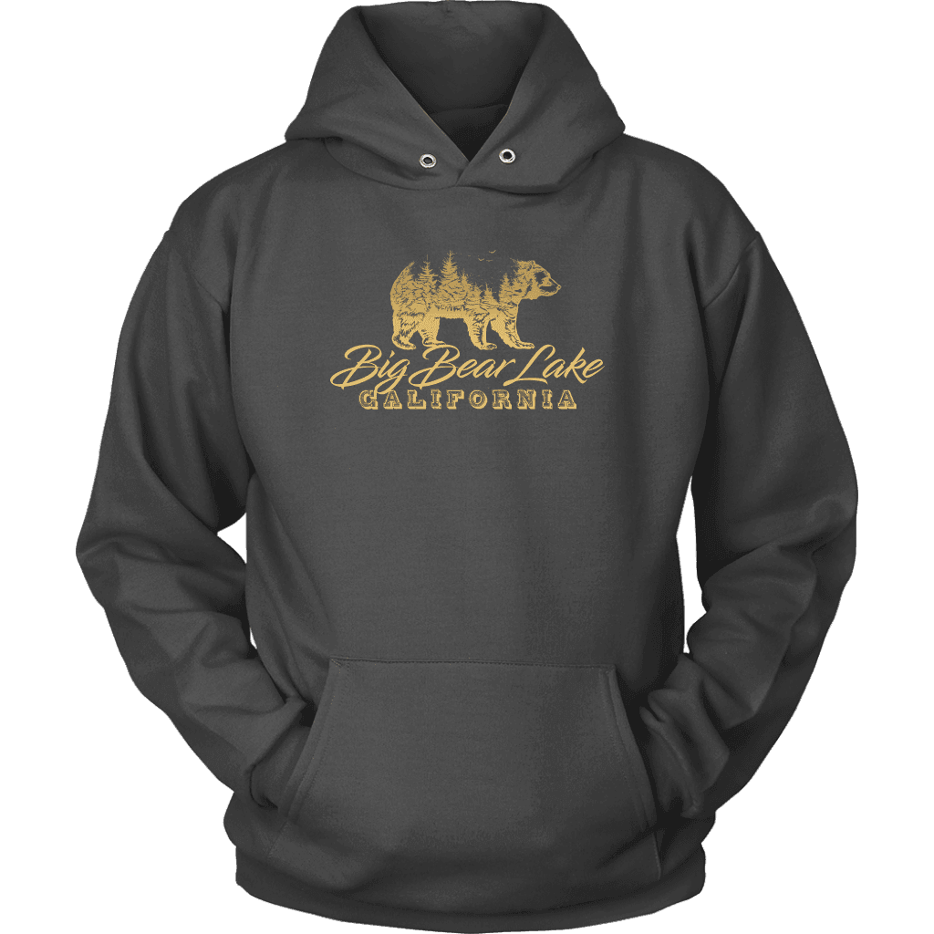 Big Bear Lake California V.2, Gold, Hoodies Long Sleeve T-shirt Unisex Hoodie Charcoal S