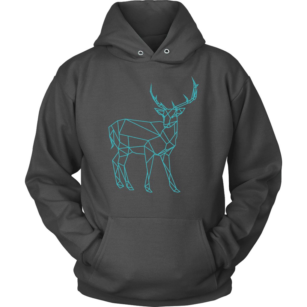 Geometric Deer Womens Shirt T-shirt Unisex Hoodie Charcoal S