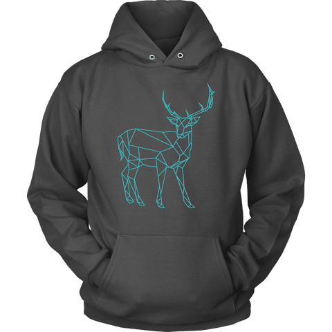 Image of Geometric Deer Womens Shirt T-shirt Unisex Hoodie Charcoal S
