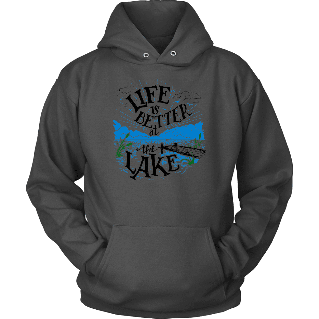 Life is Better At The Lake Womens Shirts T-shirt Unisex Hoodie Charcoal S