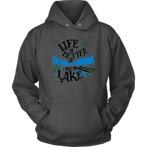 Life is Better At The Lake Womens Shirts T-shirt Unisex Hoodie Charcoal S