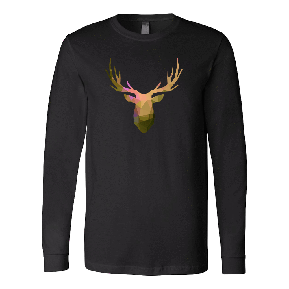 Deer Polygonal 2 T-shirt Canvas Long Sleeve Shirt Black S