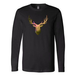 Deer Polygonal 2 T-shirt Canvas Long Sleeve Shirt Black S