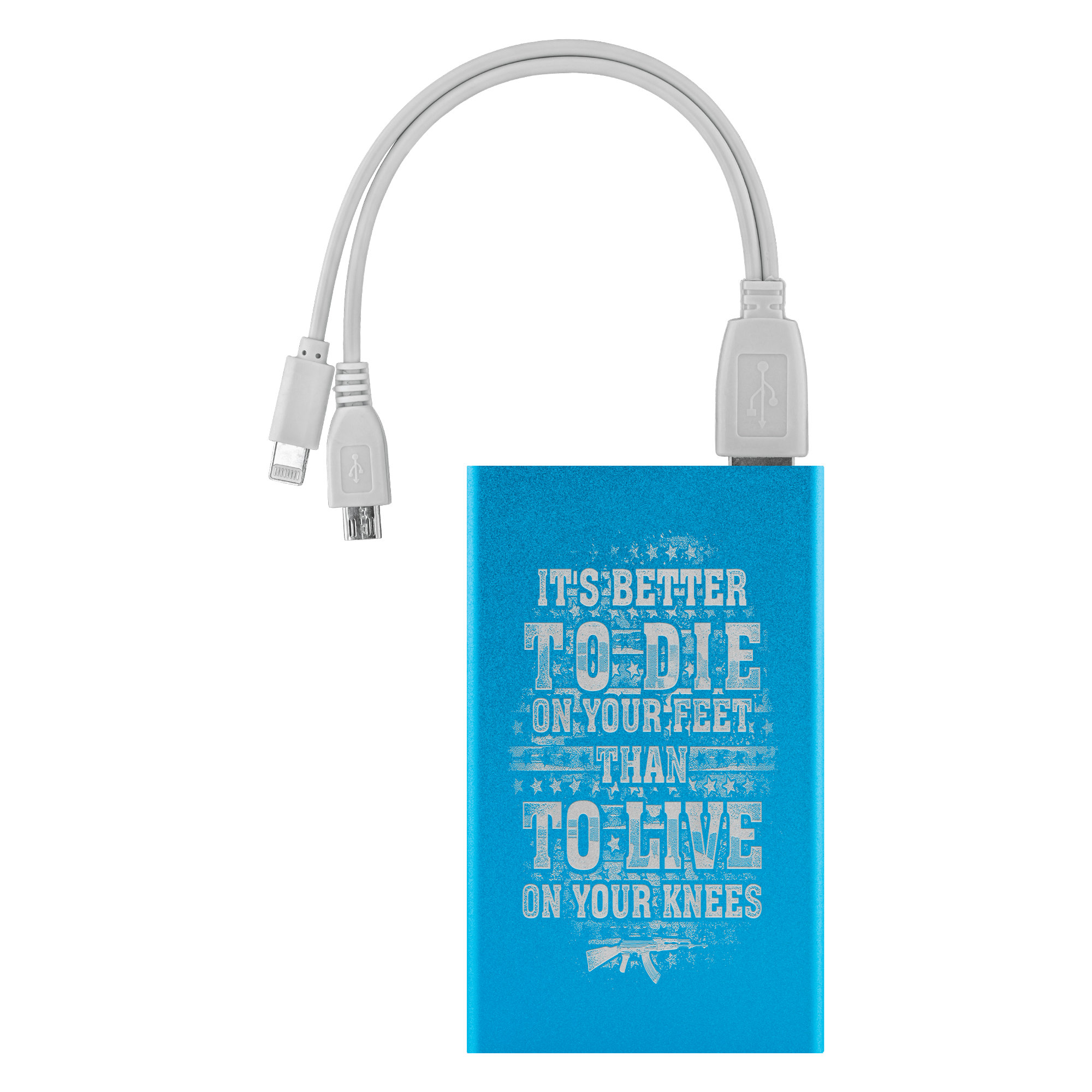Better To Die On Your Feet Power Bank Power Banks Light Blue 