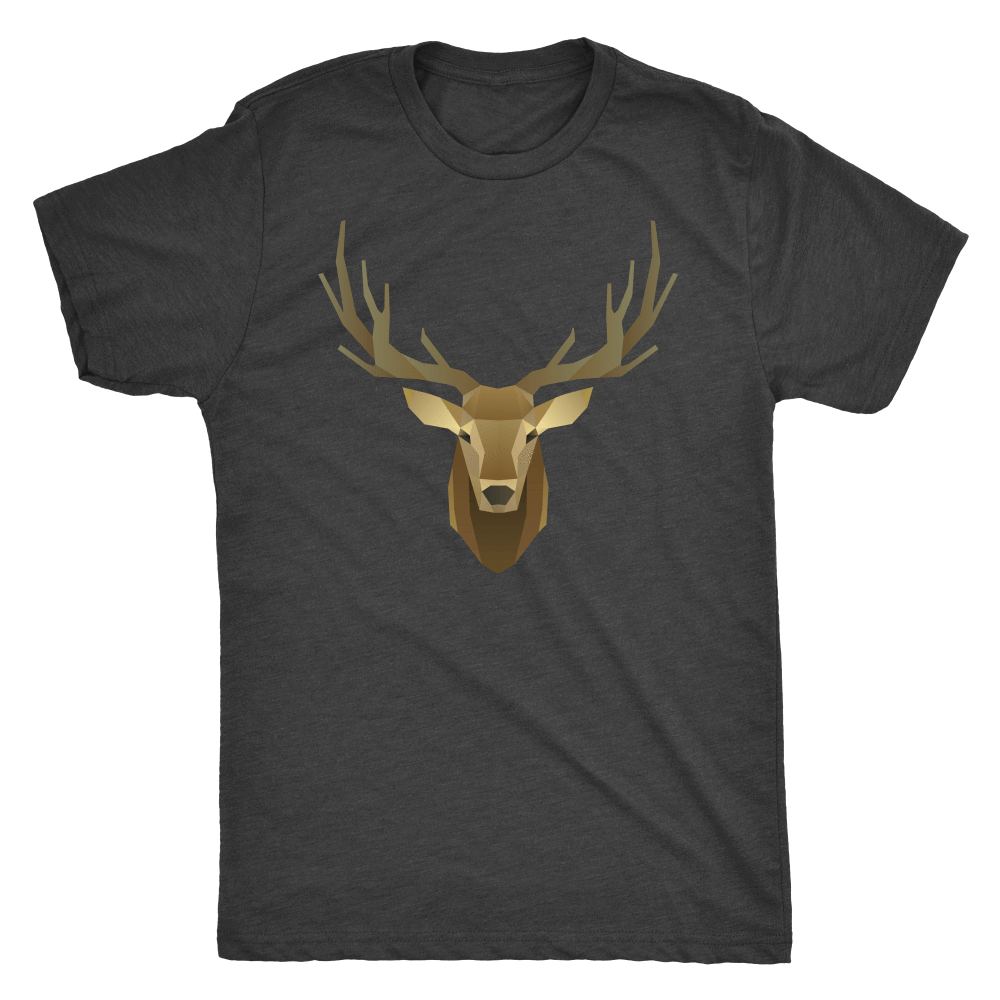 Deer Portrait, Real T-shirt Next Level Mens Triblend Vintage Black S