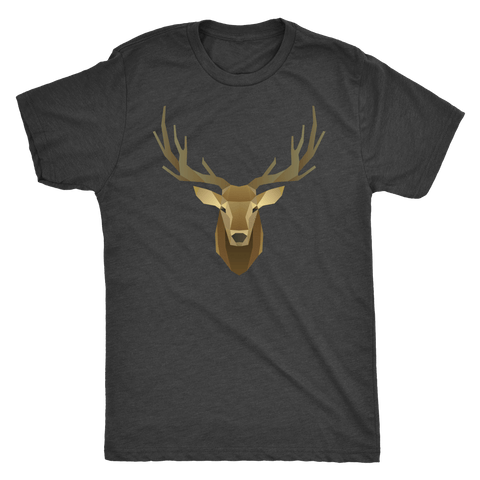 Image of Deer Portrait, Real T-shirt Next Level Mens Triblend Vintage Black S