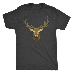 Deer Portrait, Real T-shirt Next Level Mens Triblend Vintage Black S