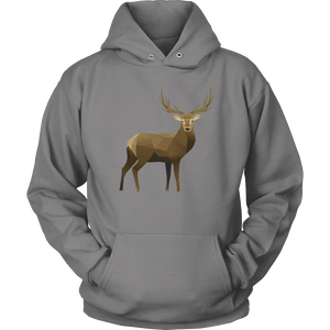 Real Polygonal Deer T-shirt Unisex Hoodie Grey S