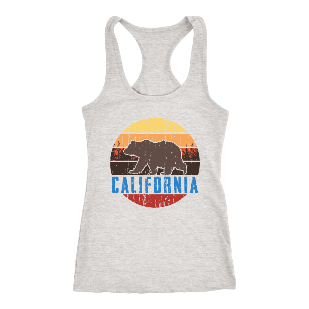 Big Bear California Shirt V.1, Womens Shirts T-shirt Next Level Racerback Tank Heather Grey XS