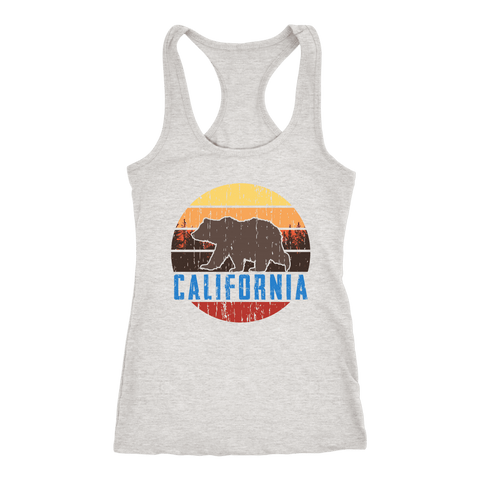 Image of Big Bear California Shirt V.1, Womens Shirts T-shirt Next Level Racerback Tank Heather Grey XS