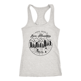 Love The Mountains Womens T-shirt Next Level Racerback Tank Heather Grey XS