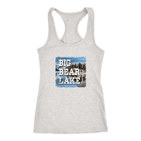 Image of Big Bear Lake V.1, Women's Shirt T-shirt Next Level Racerback Tank Heather Grey XS