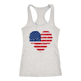 Love America Racerback Tanktop T-shirt Next Level Racerback Tank Heather Grey XS