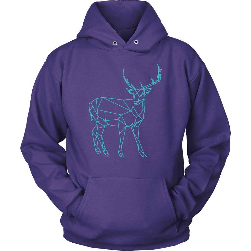 Geometric Deer Womens Shirt T-shirt Unisex Hoodie Purple S