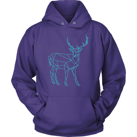 Image of Geometric Deer Womens Shirt T-shirt Unisex Hoodie Purple S