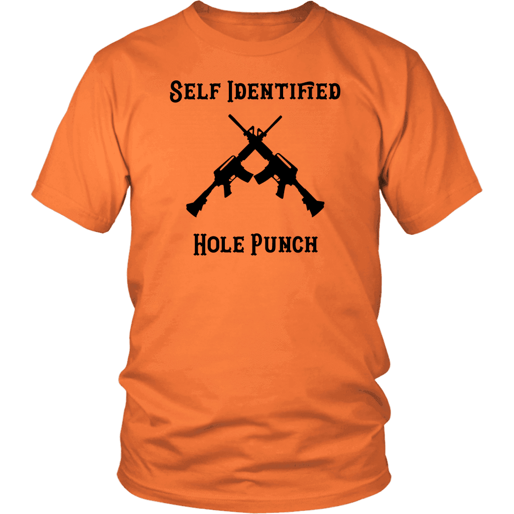 Self Identified Hole Punch T-shirt District Unisex Shirt Orange S