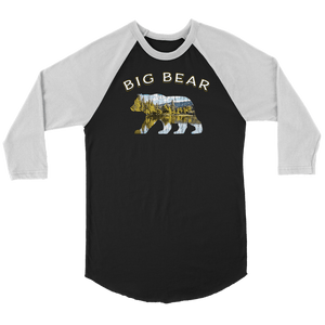 Big Bear Shirt V.1 Raglan T-shirt Canvas Unisex 3/4 Raglan Black/White S