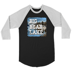 Big Bear Lake V.1 Raglan T-shirt Canvas Unisex 3/4 Raglan Black/White S