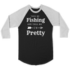Take Me Fishing T-shirt Canvas Unisex 3/4 Raglan Black/White S