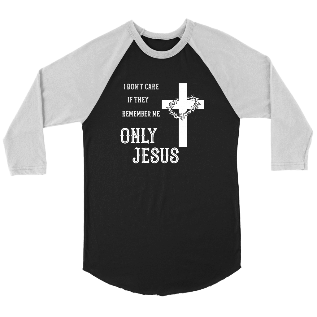 Only Jesus! Raglan T-shirt Canvas Unisex 3/4 Raglan Black/White S