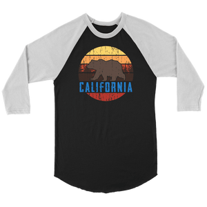 Big Bear Lake California V.1, Raglan T-shirt Canvas Unisex 3/4 Raglan Black/White S