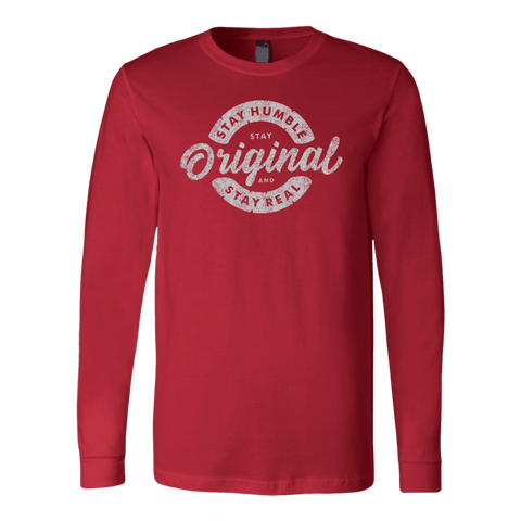Image of Stay Real, Stay Original | Long Sleeves and Hoodies T-shirt Canvas Long Sleeve Shirt Red S