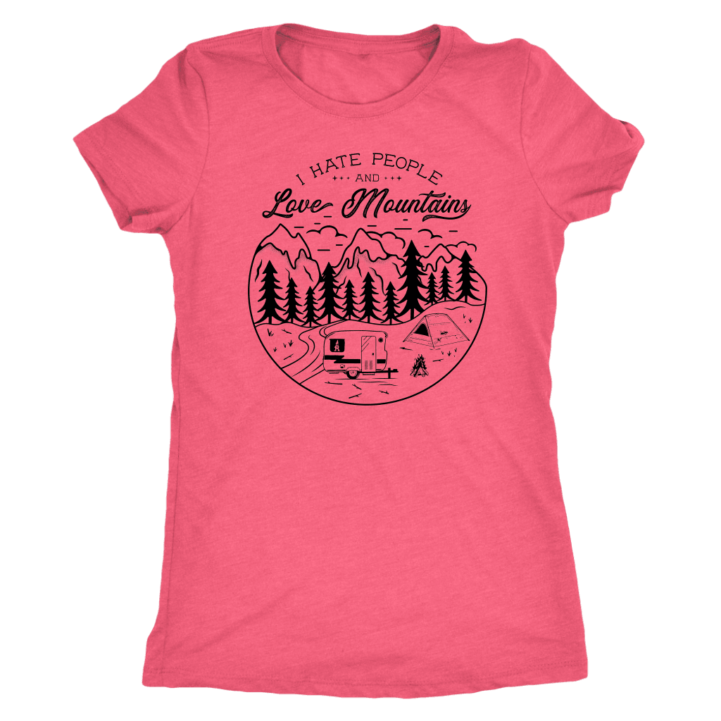 Love The Mountains Womens T-shirt Next Level Womens Triblend Vintage Light Pink S