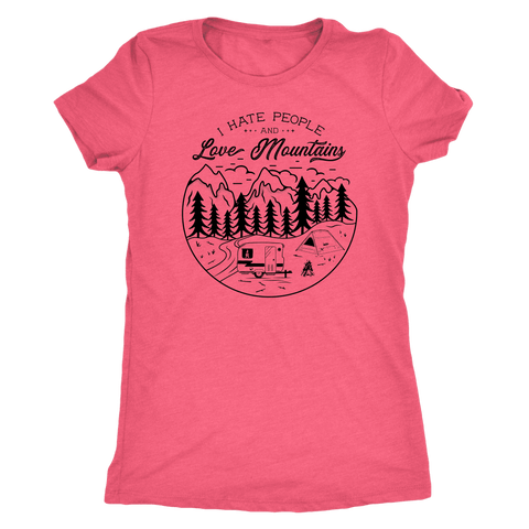 Image of Love The Mountains Womens T-shirt Next Level Womens Triblend Vintage Light Pink S