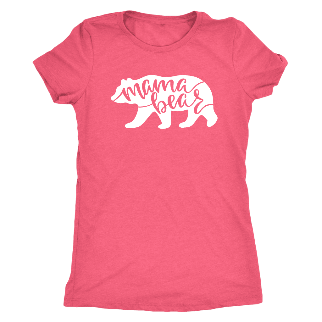 Mama Bear Shirts T-shirt Next Level Womens Triblend Vintage Light Pink S